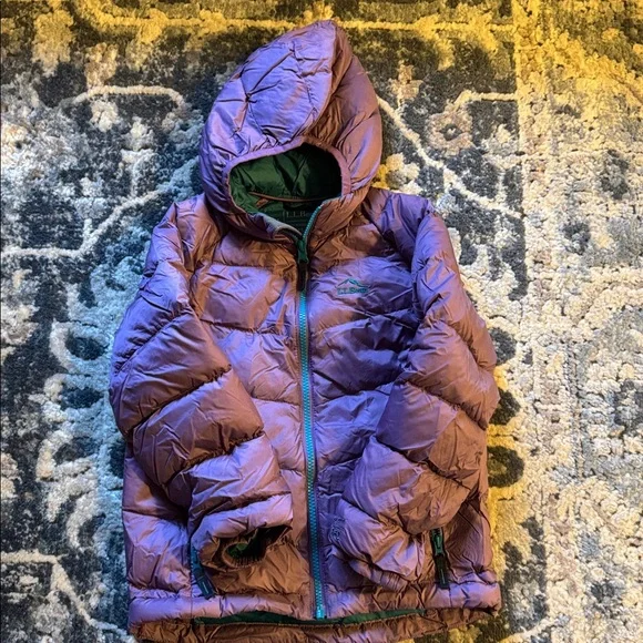 L.L Bean Purple Hooded Puffer Jacket - Picture 1 of 3